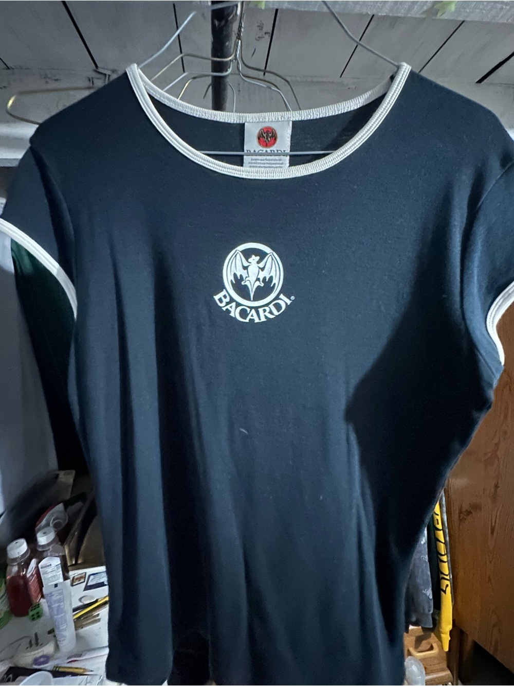 Bacardi Men’s Black Short Sleeve Logo Ringer Tee